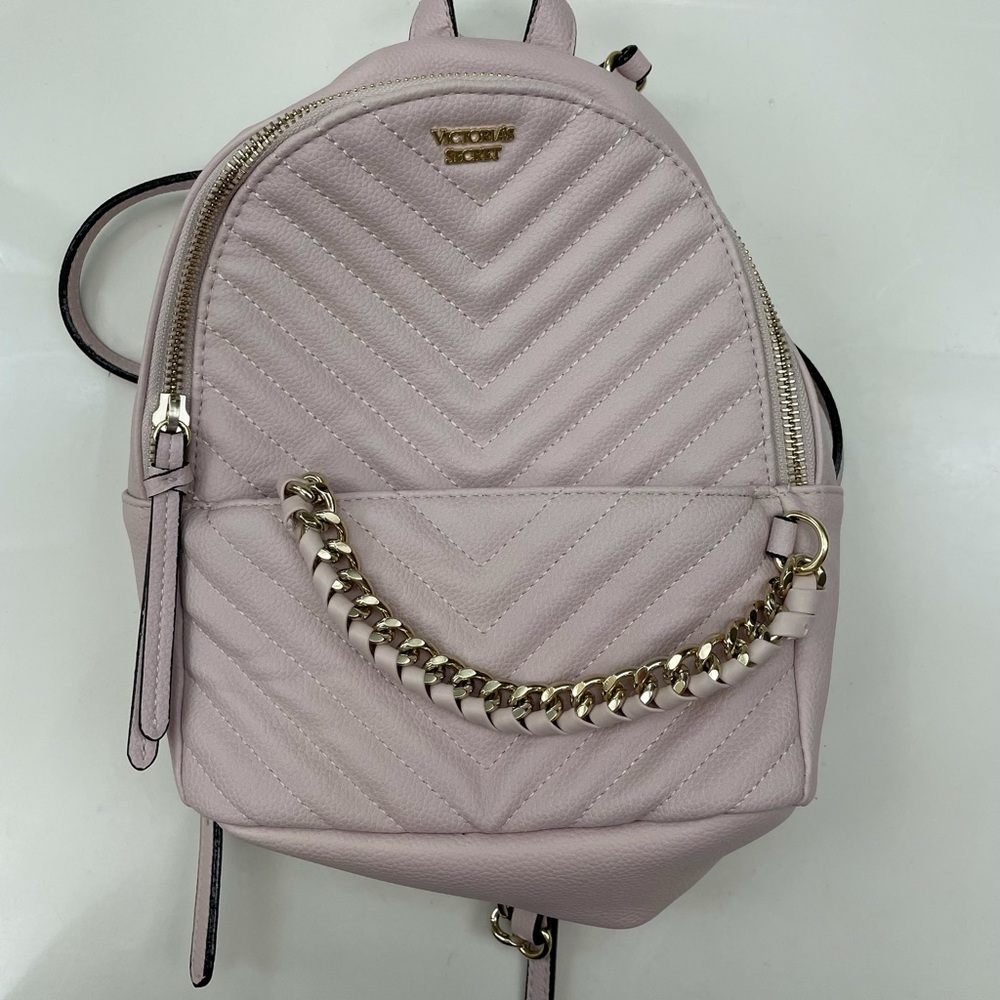 light pink victoria’s secret small backpack